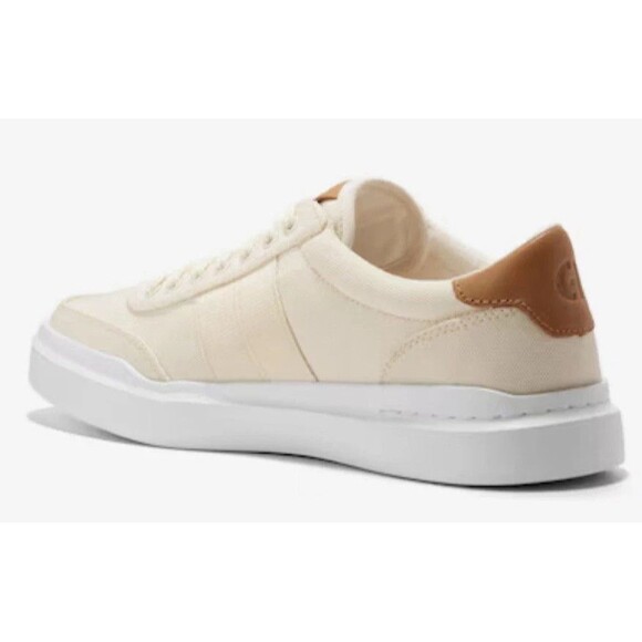 Cole Haan Mens Size 10 Med GrandPro Rally Canvas Court Sneaker Ivory Tan New - Picture 4 of 4